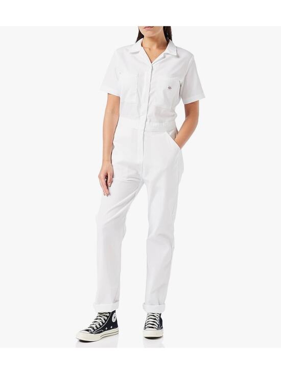 Dickies Pants - Dickies Women's Short Sleeve Flex Coverall Jumpsuit size S White